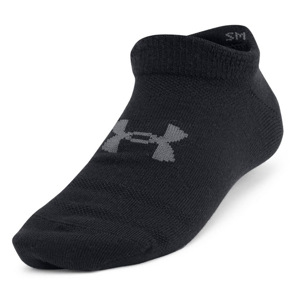 アンダーアーマー（UNDER ARMOUR）（キッズ）ジュニア エッセンシャル ノーショー ソックス 6足組 1382610 001 子供 黒 