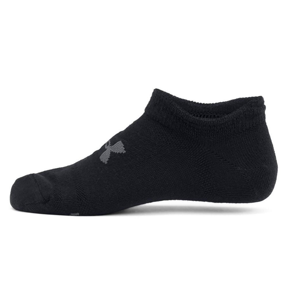 アンダーアーマー（UNDER ARMOUR）（キッズ）ジュニア エッセンシャル ノーショー ソックス 6足組 1382610 001 子供 黒 