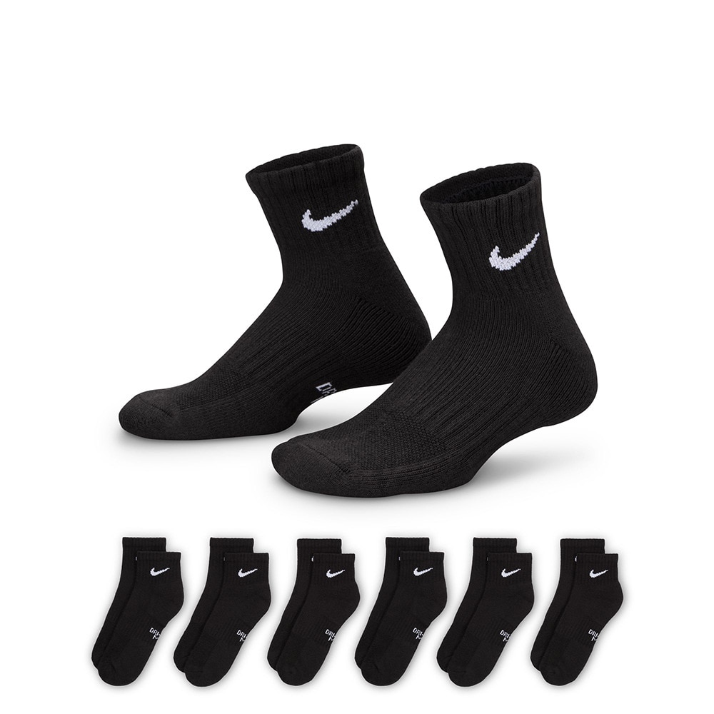 ナイキ（NIKE）（キッズ）キッズ エブリデイ クッションド アンクル ソックス 6足組 SX6912-010