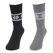 (キッズ)ジュニア HEAT-X クルーソックス GRY/CGY 雪 2足組 AB43AC1593 GRY19 防寒