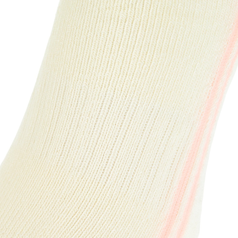 エアボーン（ARBN）（キッズ）ガールズ HEAT-X クルーソックス WHT/PUR ストライプ 2足組 AB43AC1596 WHT19 防寒