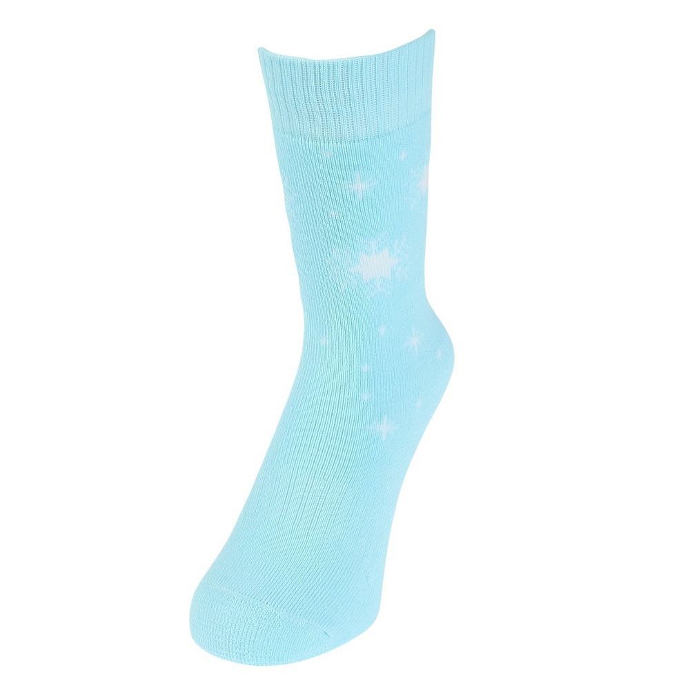 エアボーン（ARBN）（キッズ）ガールズ HEAT-X クルーソックス BLU/PUR 雪 2足組 AB43AC1598 BLU19 防寒 19cm
