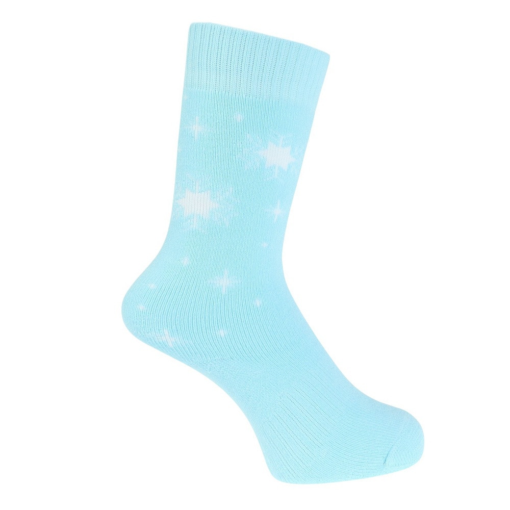 エアボーン（ARBN）（キッズ）ガールズ HEAT-X クルーソックス BLU/PUR 雪 2足組 AB43AC1598 BLU19 防寒 19cm