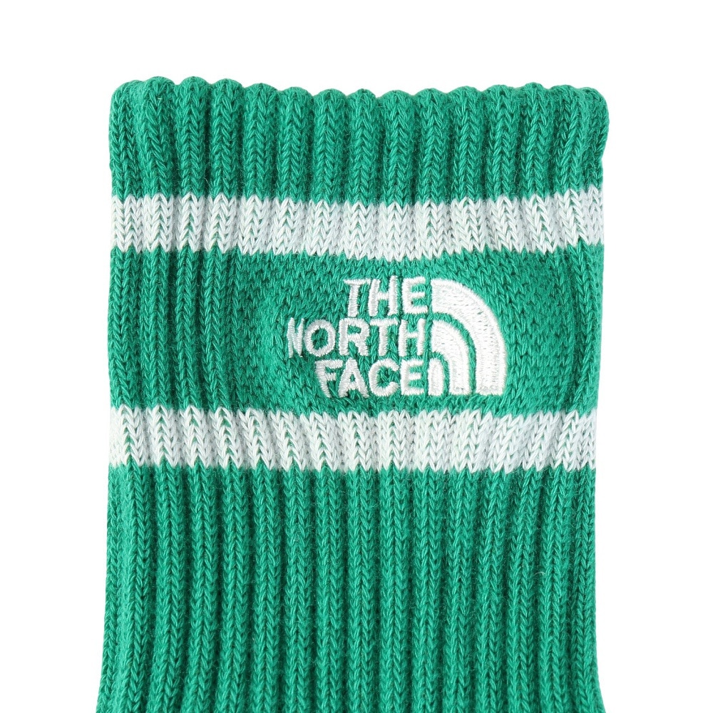 ザ・ノース・フェイス（THE NORTH FACE）（キッズ）靴下 ジュニア TNF ラン 2足組 クルー ミドルソックスNNJ82511 JM 16-21cm グリーン×オレンジ