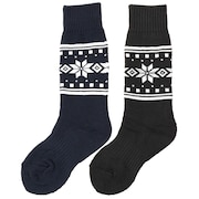 エアボーン(ARBN)(キッズ)ヒートクロス あったか ロングソックス 2足組み 雪柄