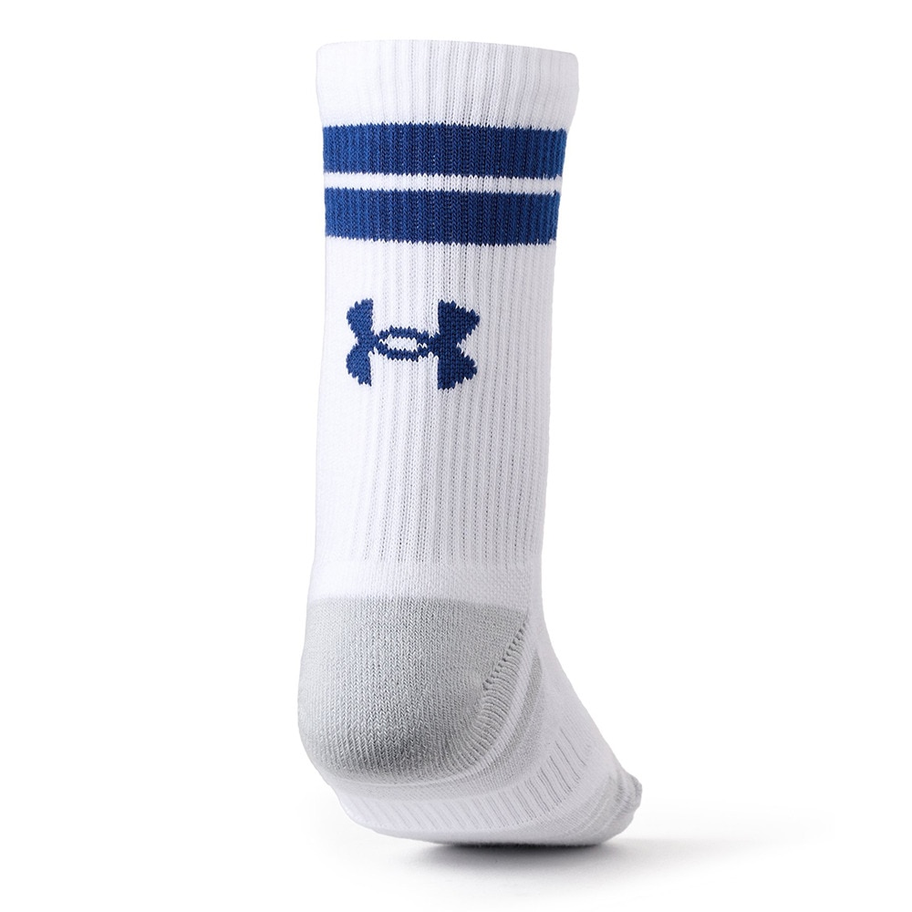 アンダーアーマー（UNDER ARMOUR）（キッズ）キッズ パフォーマンス テック クルー ソックス 3足組 1379521 102 白 SSサイズ Sサイズ