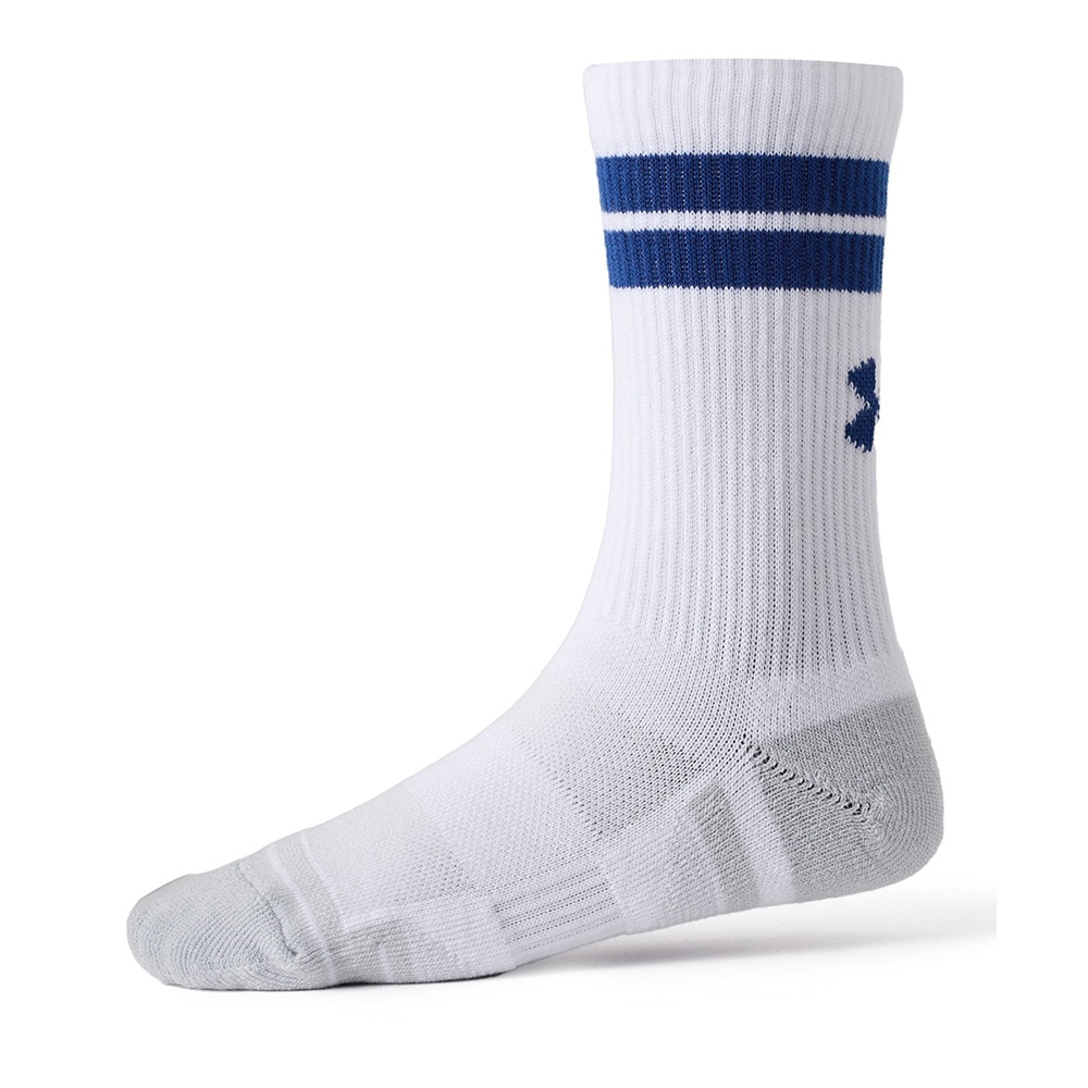アンダーアーマー（UNDER ARMOUR）（キッズ）キッズ パフォーマンス テック クルー ソックス 3足組 1379521 102 白 SSサイズ Sサイズ