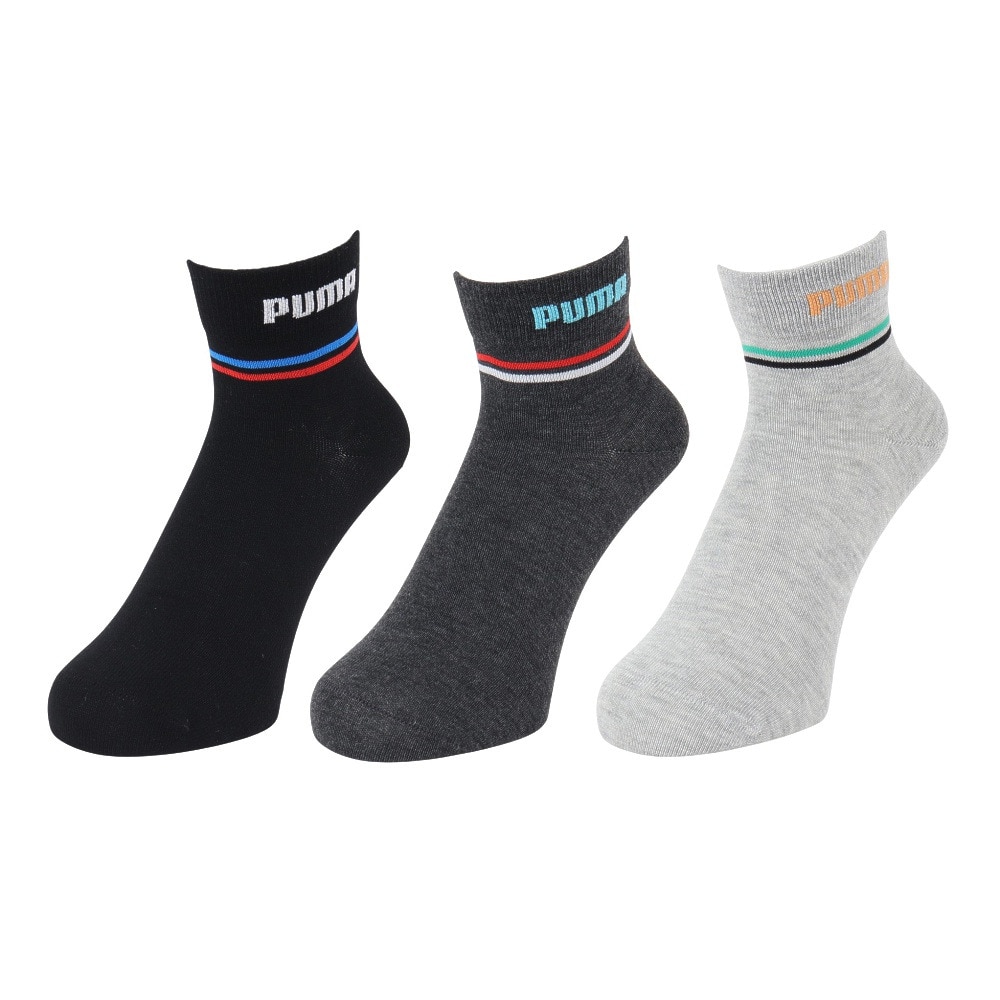 プーマ（PUMA）（キッズ）靴下 ジュニア ライン クォーター丈 ソックス 3足組 19センチ 21センチ 23センチ 4293402-02 運動 スポーツ 新調