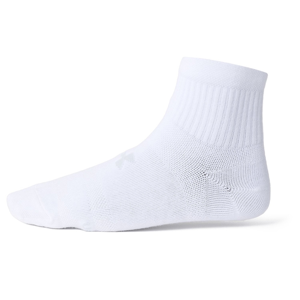 アンダーアーマー（UNDER ARMOUR）（キッズ）エッセンシャル クオーター ソックス 3足組 1382952 100 白 