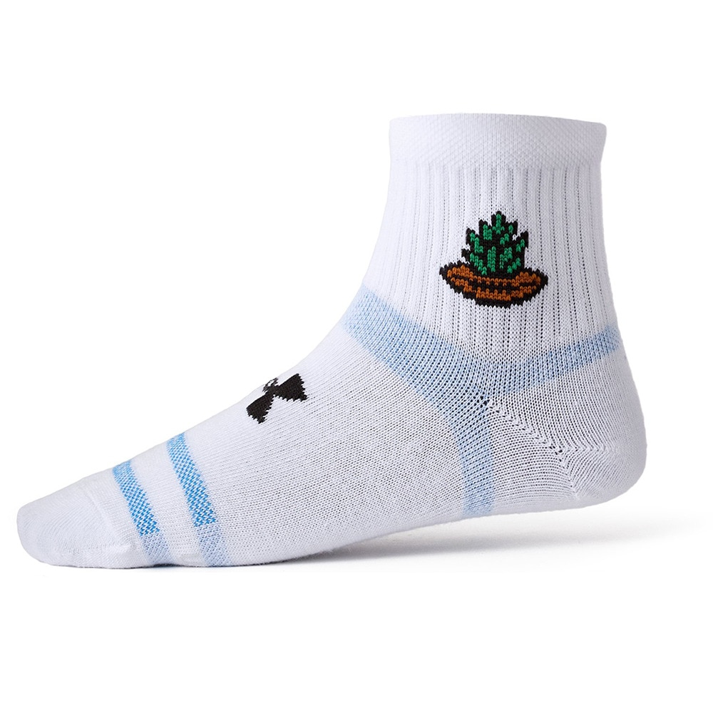 アンダーアーマー（UNDER ARMOUR）（キッズ）エッセンシャル クオーター ソックス 3足組 1382952 101 白 