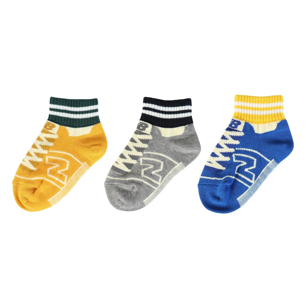 ニューバランス（new balance）（キッズ）靴下 ボーイズ 3Pソックス 13-19cm LAS55648AS1 子供 ソックス 3足セット
