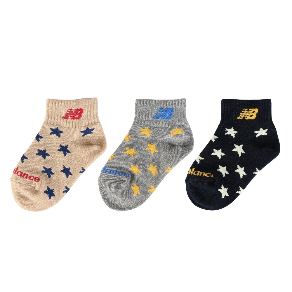 ニューバランス（new balance）（キッズ）靴下 ボーイズ 3Pソックス 13-19cm LAS55648AS2 子供 ソックス 3足セット