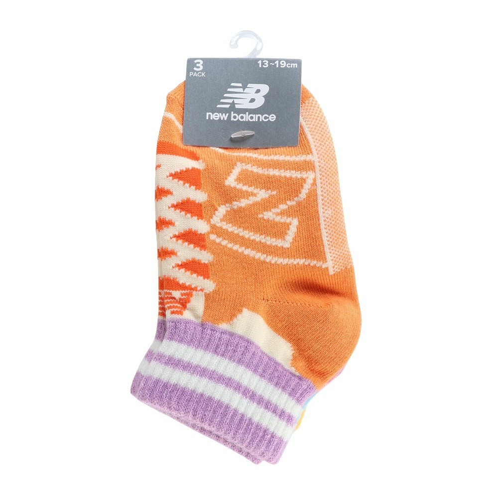 ニューバランス（new balance）（キッズ）ジュニア ソックス 3足組 13-19センチ LAS55649AS1 ショート丈 アンクル丈 くるぶし丈 女の子 男の子 スニーカー柄