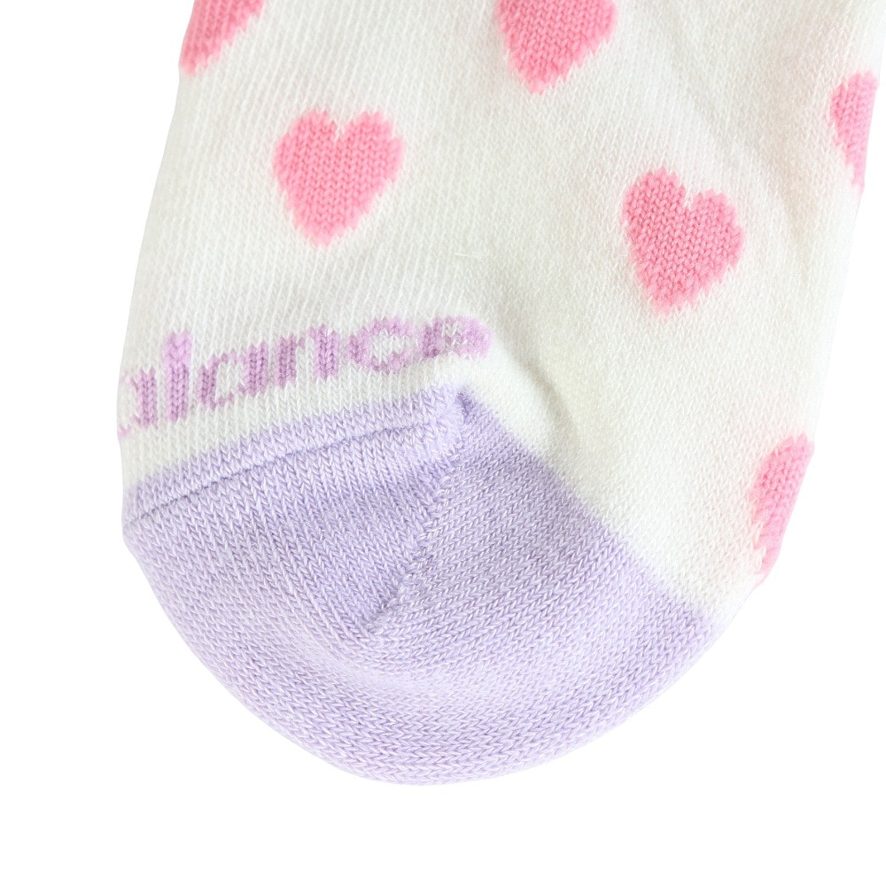 ニューバランス（new balance）（キッズ）ジュニア ソックス 3足組 LAS55649AS2 ショート丈 アンクル丈 くるぶし丈 女の子 ガールズソックス ハート柄 NB