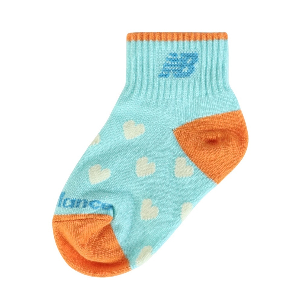 ニューバランス（new balance）（キッズ）ジュニア ソックス 3足組 LAS55649AS2 ショート丈 アンクル丈 くるぶし丈 女の子 ガールズソックス ハート柄 NB