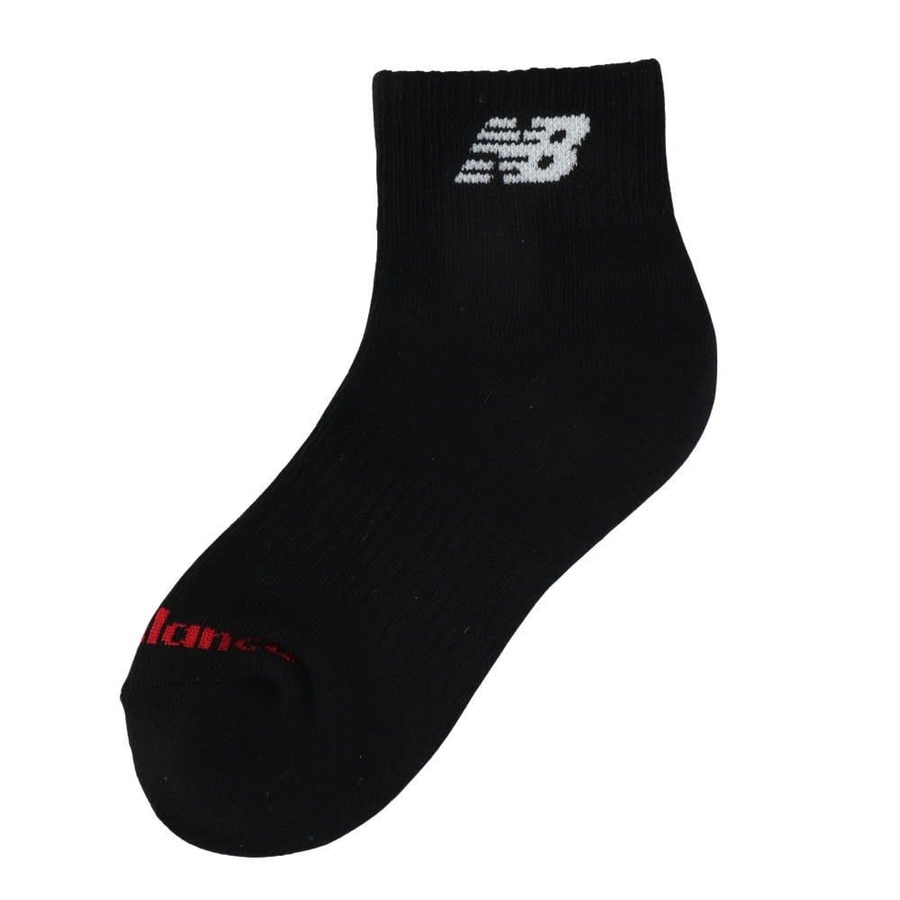 ニューバランス（new balance）（キッズ）靴下 ジュニア ショートレングス ソックス 3足組 黒 19-21cm LAS55651BK 子供 3足セット ショート丈 