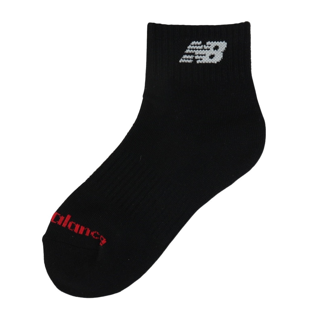 ニューバランス（new balance）（キッズ）靴下 ジュニア ショートレングス ソックス 3足組 黒 19-21cm LAS55651BK 子供 3足セット ショート丈 