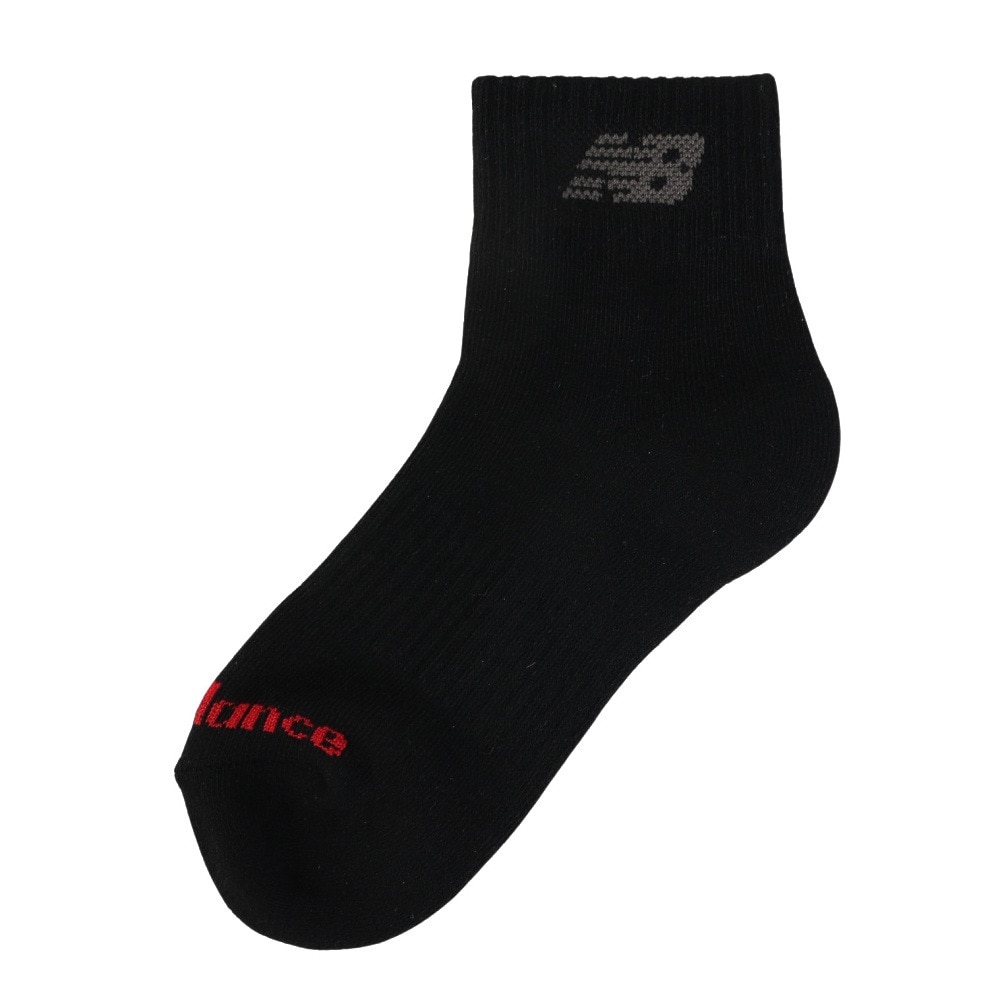 ニューバランス（new balance）（キッズ）靴下 ジュニア ショートレングス ソックス 3足組 黒 19-21cm LAS55651BK 子供 3足セット ショート丈 