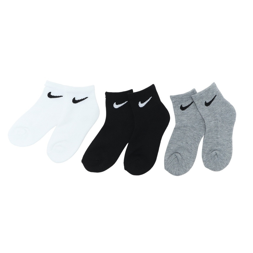 ナイキ（NIKE）（キッズ）ジュニア アンクルソックス 3足組 グレー 18センチ UN0026-W2F ベーシックソックス 学生 部活 カジュアル シンプル おしゃれ 新調 