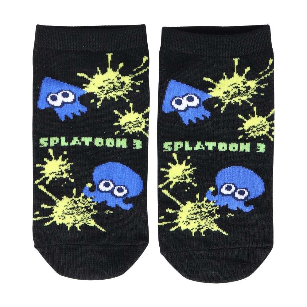 スプラトゥーン（Splatoon）（レディース、キッズ）ジュニア アンクル丈ソックス スプラトゥーン イカタコセンターロゴ SN1924 70U28110H
