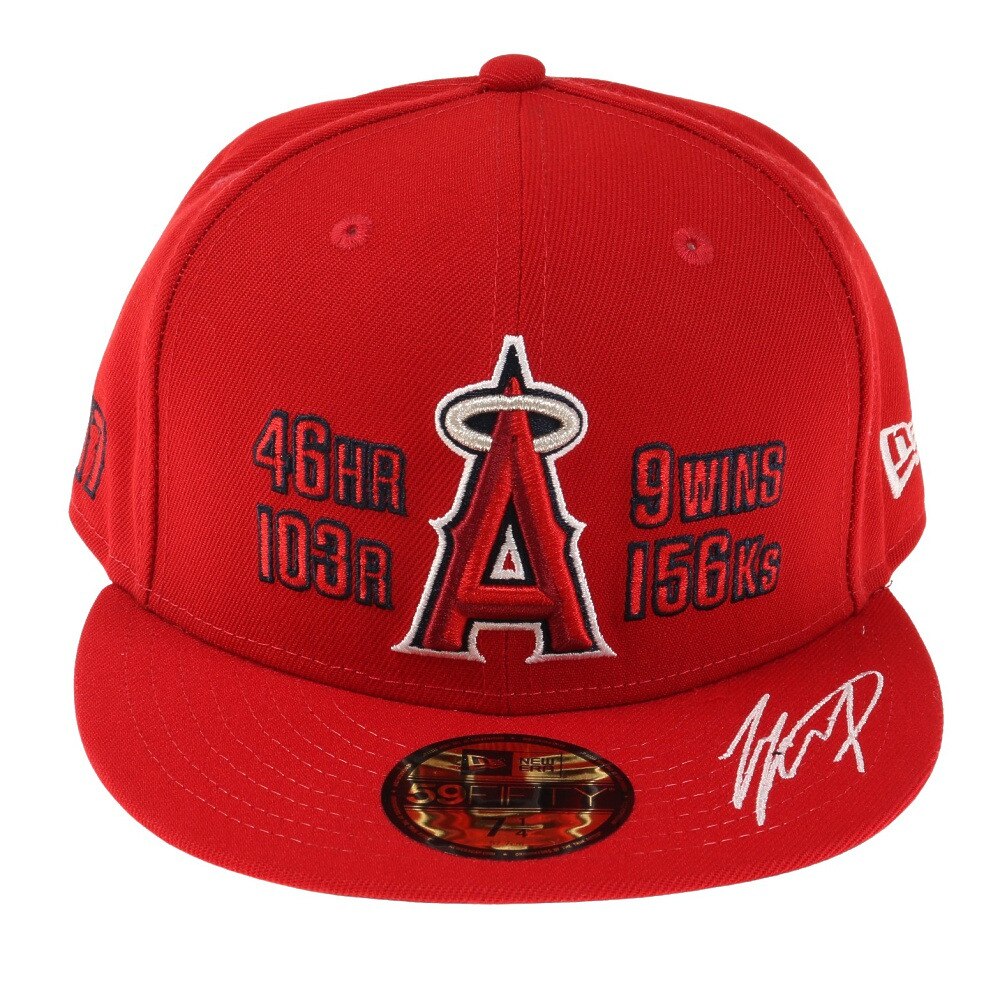 ニューエラ（NEW ERA）（メンズ、レディース）大谷翔平選手 MVP記念モデル グッズ 限定 ロサンゼルス エンゼルス スタッツ 59FIFTY 13272862 帽子 キャップ