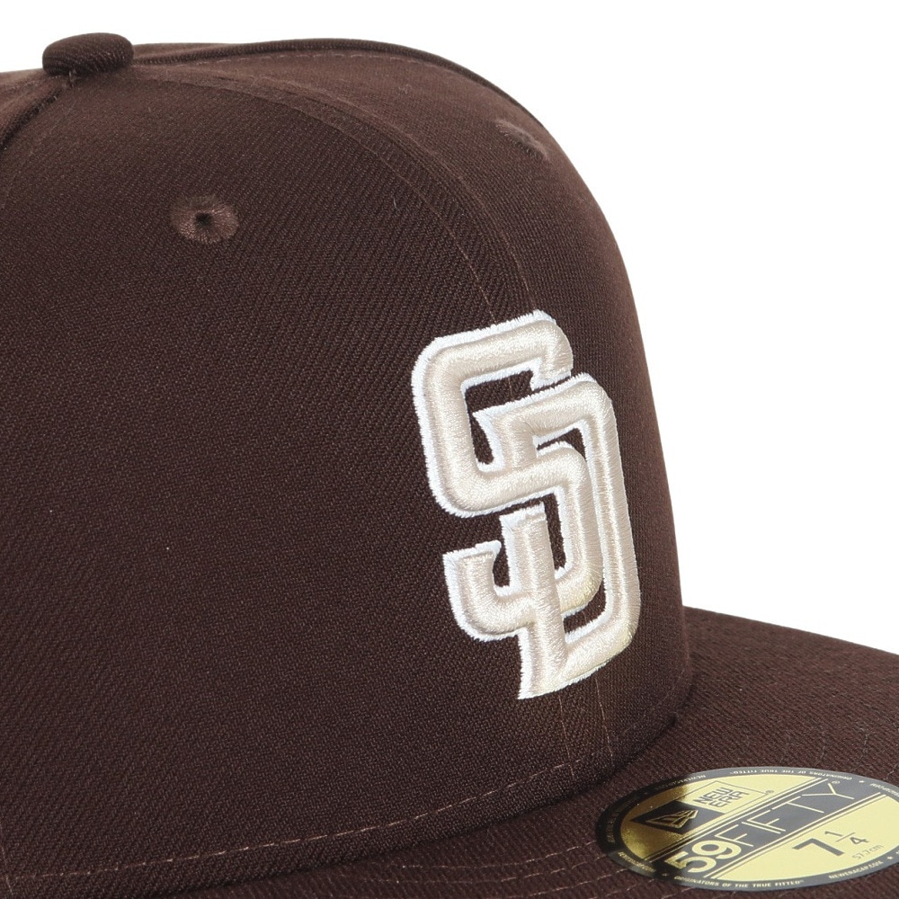 ニューエラ（NEW ERA）（メンズ、レディース）キャップ 59FIFTY MLB オンフィールド サンディエゴ パドレス オルタネイト バーントウッド 14524855 茶色