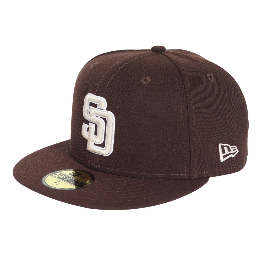 ニューエラ（NEW ERA）（メンズ、レディース）キャップ 59FIFTY MLB オンフィールド サンディエゴ パドレス オルタネイト バーントウッド 14524855 茶色