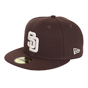 (メンズ、レディース)キャップ 59FIFTY MLB オンフィールド サンディエゴ パドレス オルタネイト バーントウッド 14524855 茶色