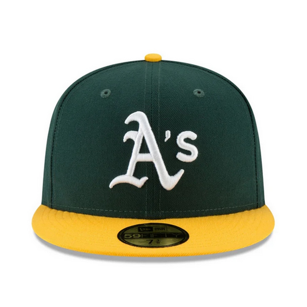 ニューエラ（NEW ERA）（メンズ、レディース）キャップ 59FIFTY MLB オンフィールド オークランド アスレチックス ホーム 14524863 緑