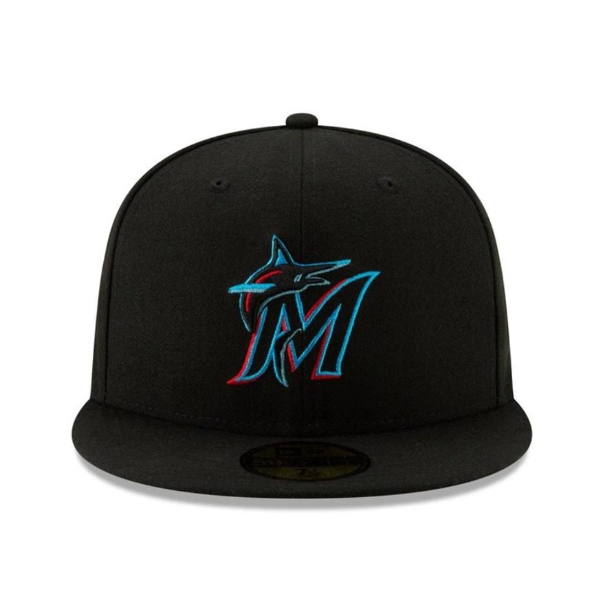 ニューエラ（NEW ERA）（メンズ、レディース）帽子 キャップ 59FIFTY MLBオンフィールド マイアミ・マーリンズ ゲーム 14524874 57.7cm-59.6cm 黒