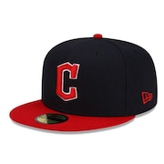 (メンズ、レディース)キャップ 59FIFTY MLBオンフィールド クリーブランド・ガーディアンズ ロード 紺 S-Lサイズ(57-59cm) 14524887