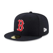 (メンズ、レディース)キャップ 59FIFTY MLB オンフィールド ボストン レッドソックス ゲーム 14524894 ネイビー