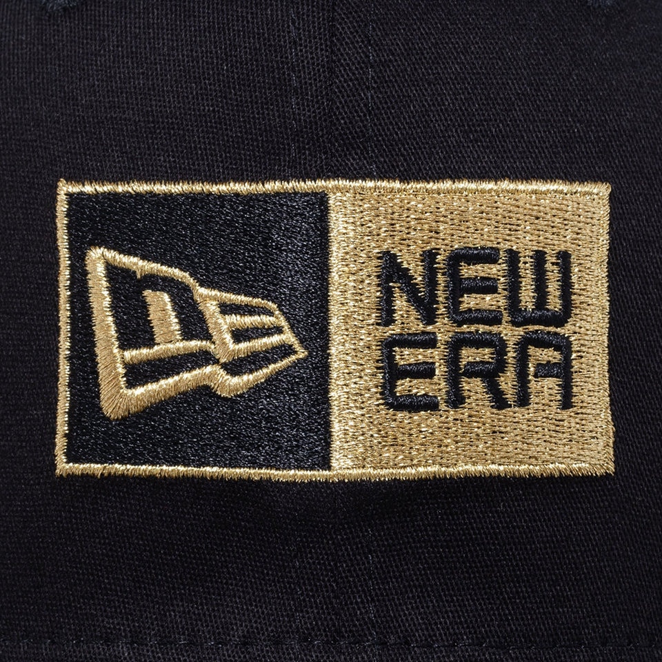 ニューエラ（NEW ERA）（メンズ、レディース）キャップ 9FIFTY ストレッチスナップ ボックスロゴ ブラック×ゴールド Mサイズ 14524915 サイズ調整可能 
