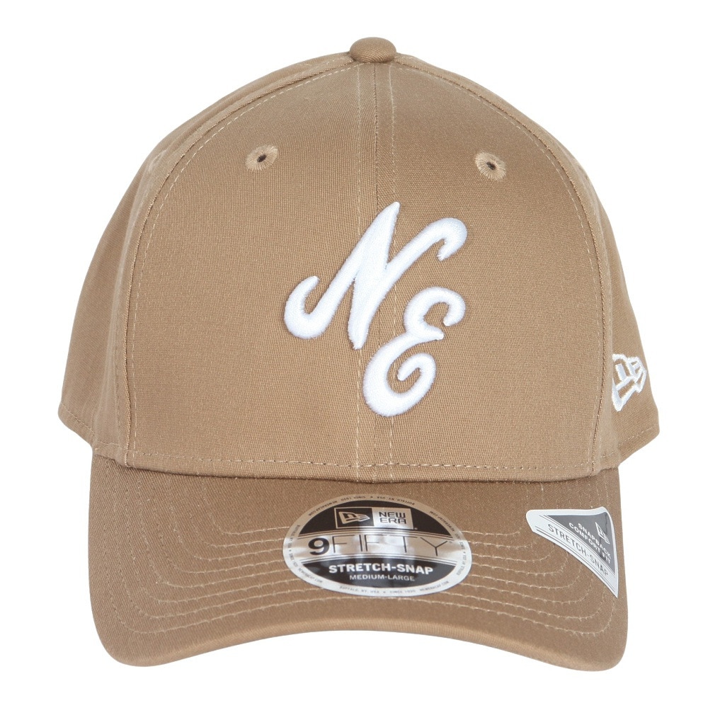 ニューエラ（NEW ERA）（メンズ、レディース）帽子 キャップ 9FIFTY ストレッチスナップ クラシックロゴ カーキ×ホワイト 14524917 57cm-61cm