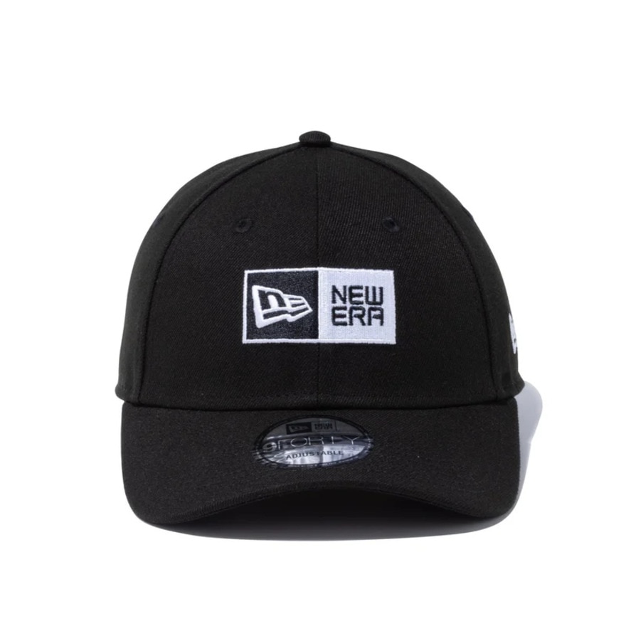ニューエラ（NEW ERA）（メンズ、レディース）帽子 キャップ 9FORTY ボックスロゴ ブラック×ホワイト 14525030 56.8cm-60.6cm