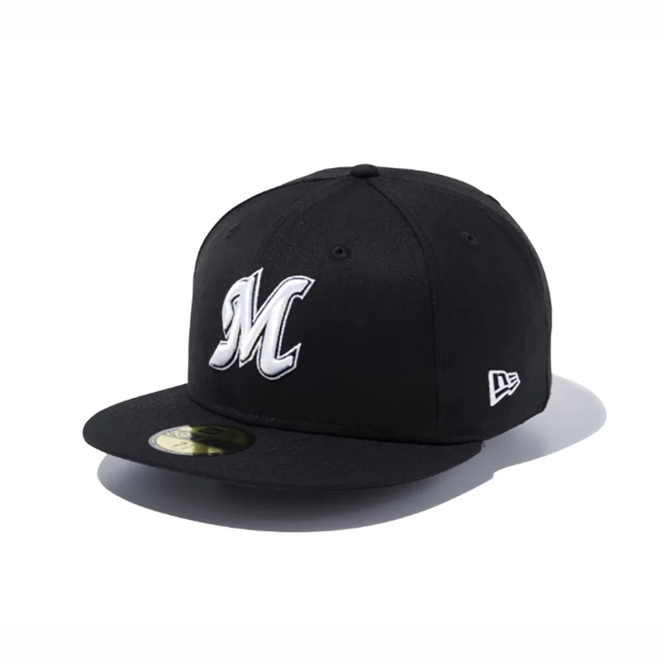 ニューエラ（NEW ERA）（メンズ、レディース）帽子 キャップ 59FIFTY 千葉ロッテマリーンズ 黒 S-Lサイズ 14525192 NPB 野球 プロ野球 男女兼用 