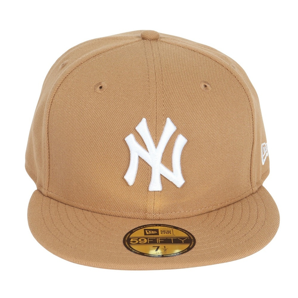 ニューエラ（NEW ERA）（メンズ、レディース）キャップ 59FIFTY ニューヨーク・ヤンキース ウィート×ホワイト 14525198 帽子 57.7cm-59.6cm
