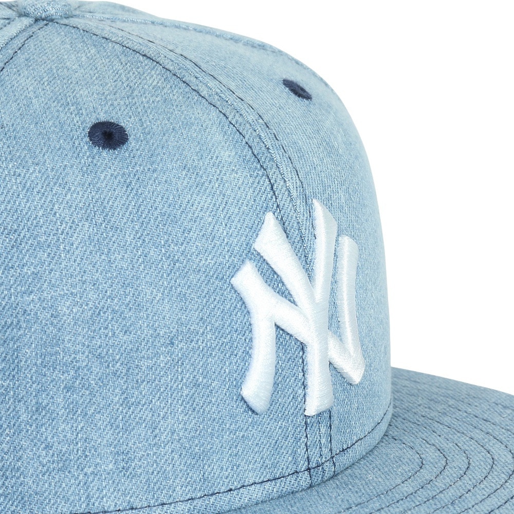 ニューエラ（NEW ERA）（メンズ、レディース）キャップ 59FIFTY ニューヨーク・ヤンキース ウォッシュドデニム×ホワイト 14525199 帽子 57.7cm-59.6cm