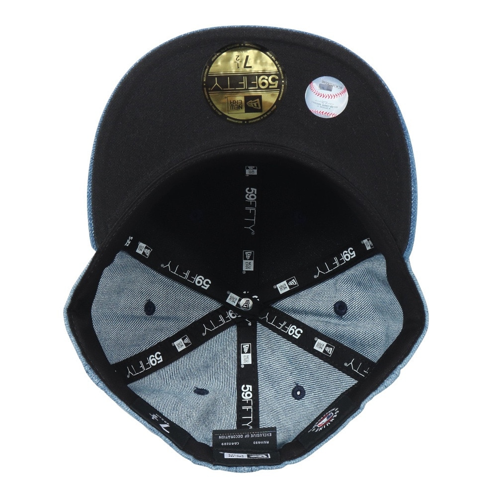 ニューエラ（NEW ERA）（メンズ、レディース）キャップ 59FIFTY ニューヨーク・ヤンキース ウォッシュドデニム×ホワイト 14525199 帽子 57.7cm-59.6cm