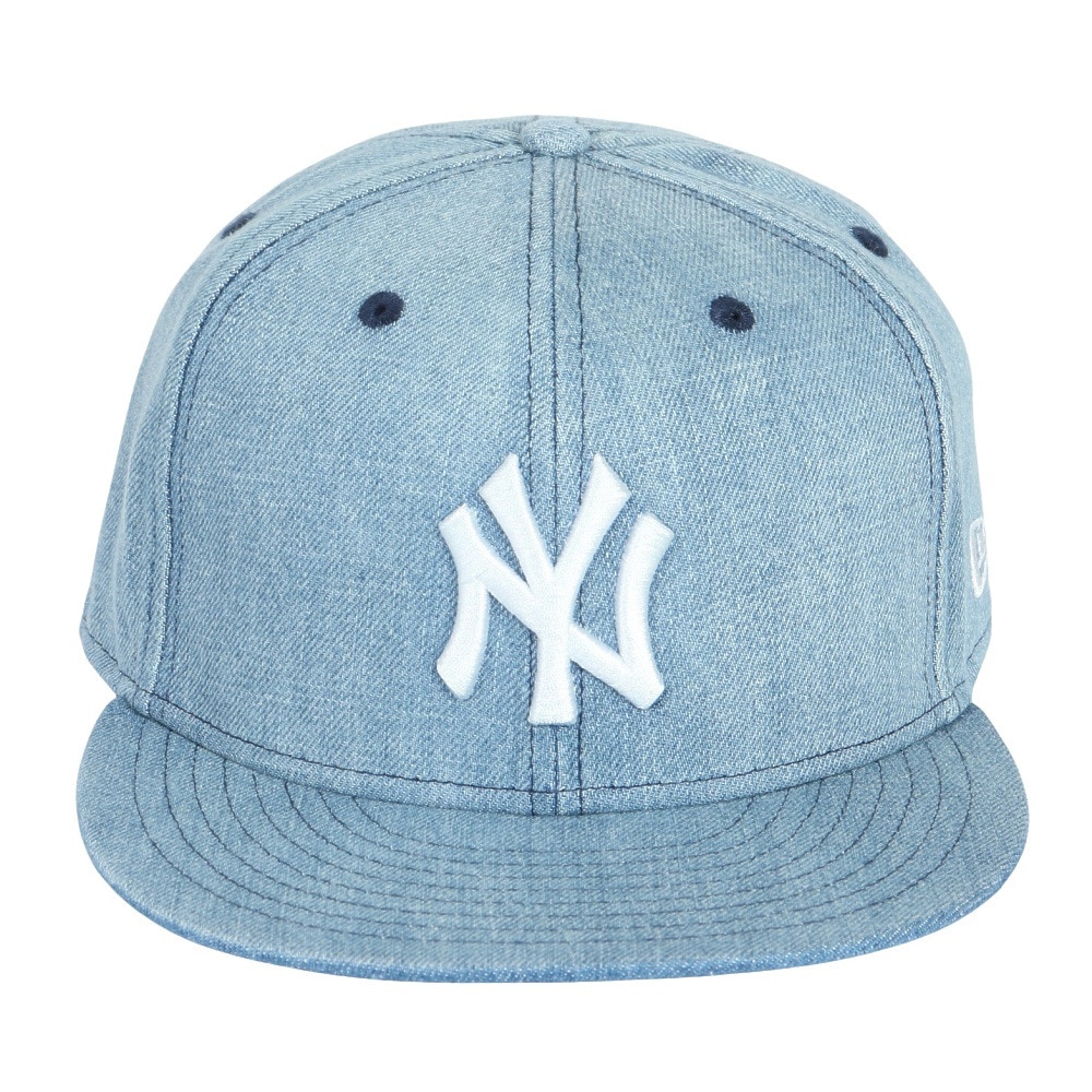 ニューエラ（NEW ERA）（メンズ、レディース）キャップ 59FIFTY ニューヨーク・ヤンキース ウォッシュドデニム×ホワイト 14525199 帽子 57.7cm-59.6cm