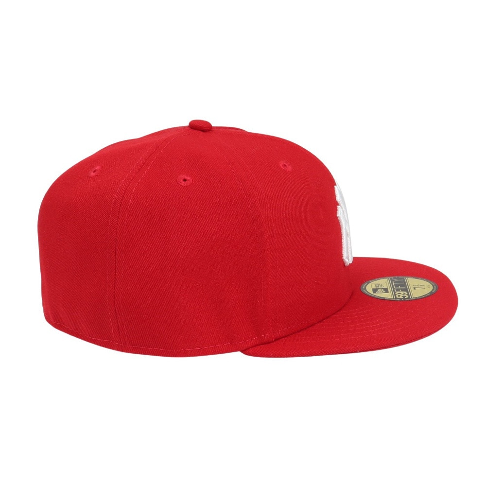ニューエラ（NEW ERA）（メンズ、レディース）キャップ 59FIFTY ニューヨーク・ヤンキース スカーレット×ホワイト 14525200 帽子 57.7cm-59.6cm