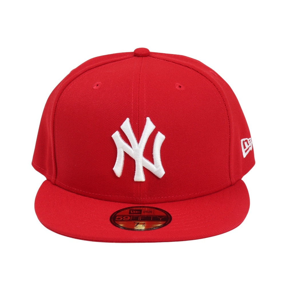 ニューエラ（NEW ERA）（メンズ、レディース）キャップ 59FIFTY ニューヨーク・ヤンキース スカーレット×ホワイト 14525200 帽子 57.7cm-59.6cm