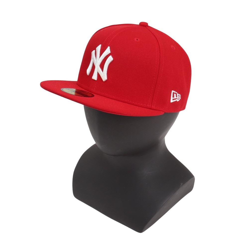 ニューエラ（NEW ERA）（メンズ、レディース）キャップ 59FIFTY ニューヨーク・ヤンキース スカーレット×ホワイト 14525200 帽子 57.7cm-59.6cm
