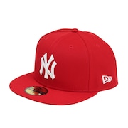 (メンズ、レディース)キャップ 59FIFTY ニューヨーク・ヤンキース スカーレット×ホワイト 14525200 帽子 57.7cm-59.6cm