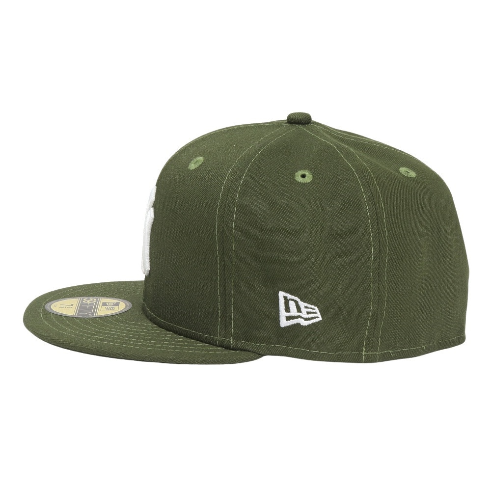 ニューエラ（NEW ERA）（メンズ、レディース）キャップ 59FIFTY ニューヨーク・ヤンキース ライフルグリーン×ホワイト 14525201 帽子 57.7cm-59.6cm