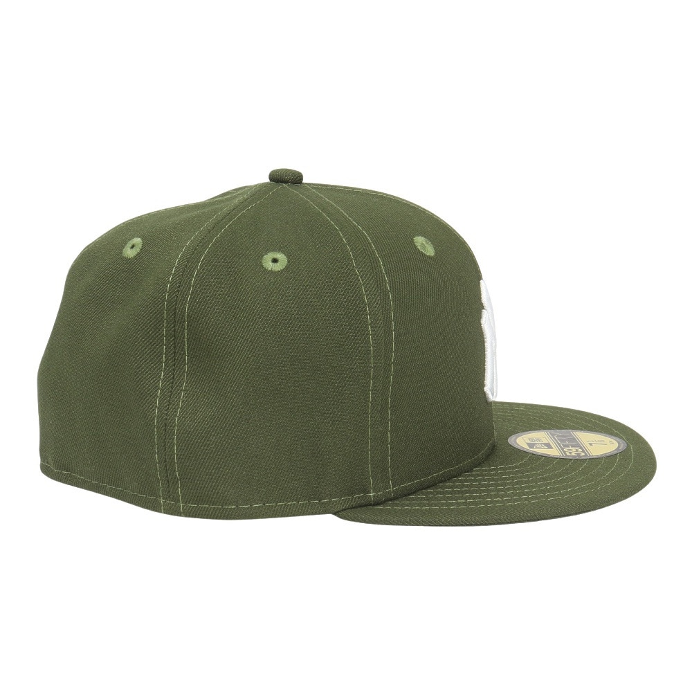 ニューエラ（NEW ERA）（メンズ、レディース）キャップ 59FIFTY ニューヨーク・ヤンキース ライフルグリーン×ホワイト 14525201 帽子 57.7cm-59.6cm