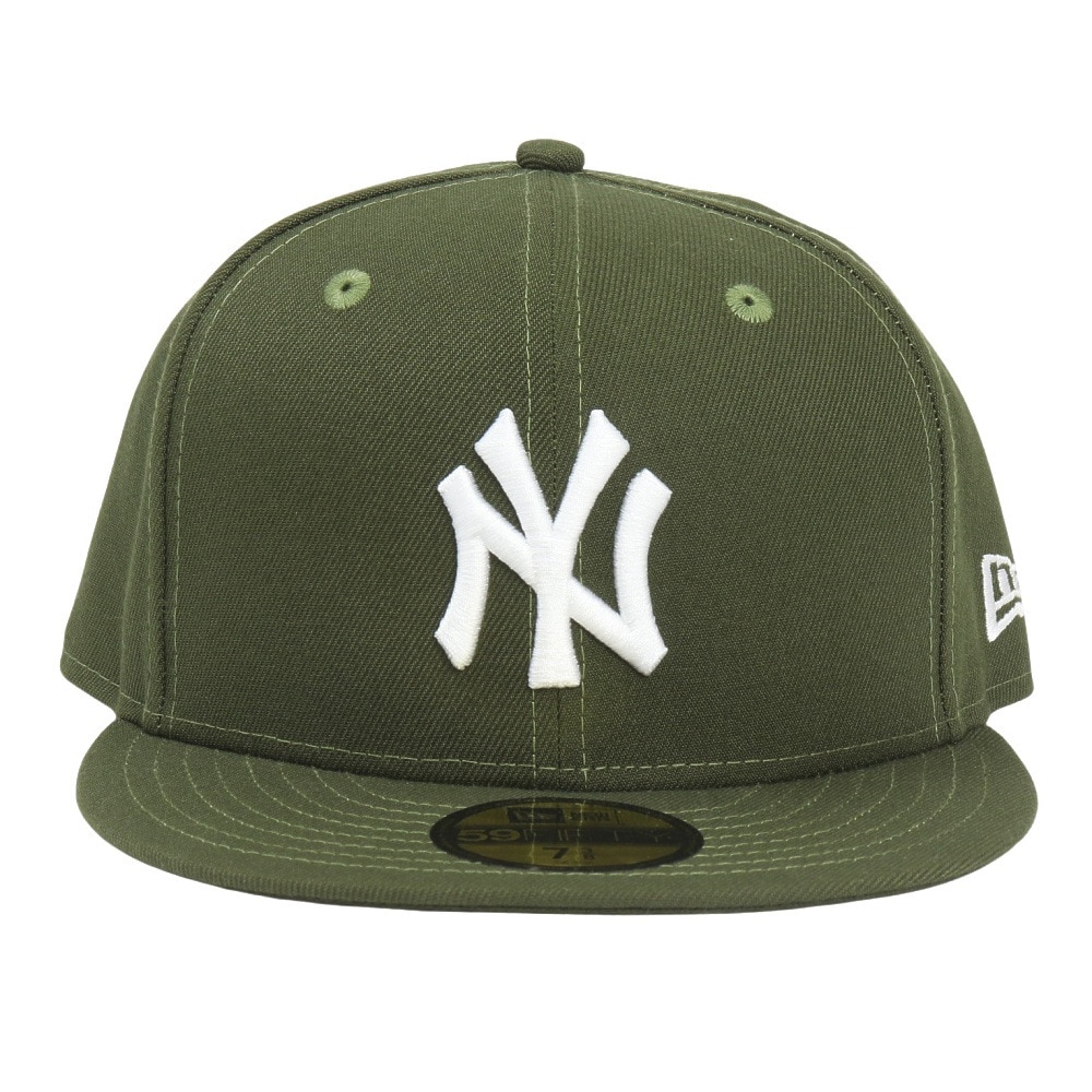 ニューエラ（NEW ERA）（メンズ、レディース）キャップ 59FIFTY ニューヨーク・ヤンキース ライフルグリーン×ホワイト 14525201 帽子 57.7cm-59.6cm