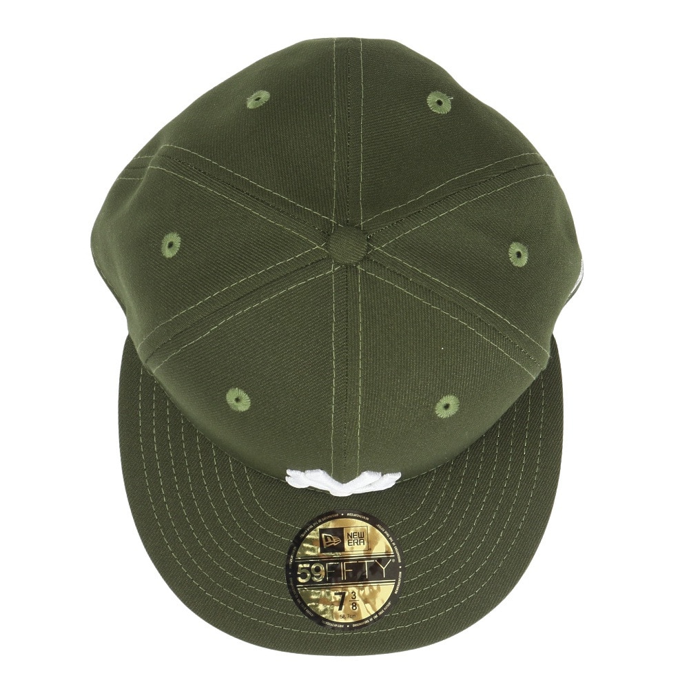 ニューエラ（NEW ERA）（メンズ、レディース）キャップ 59FIFTY ニューヨーク・ヤンキース ライフルグリーン×ホワイト 14525201 帽子 57.7cm-59.6cm
