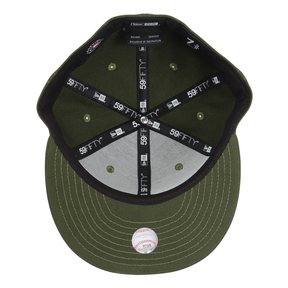 ニューエラ（NEW ERA）（メンズ、レディース）キャップ 59FIFTY ニューヨーク・ヤンキース ライフルグリーン×ホワイト 14525201 帽子 57.7cm-59.6cm