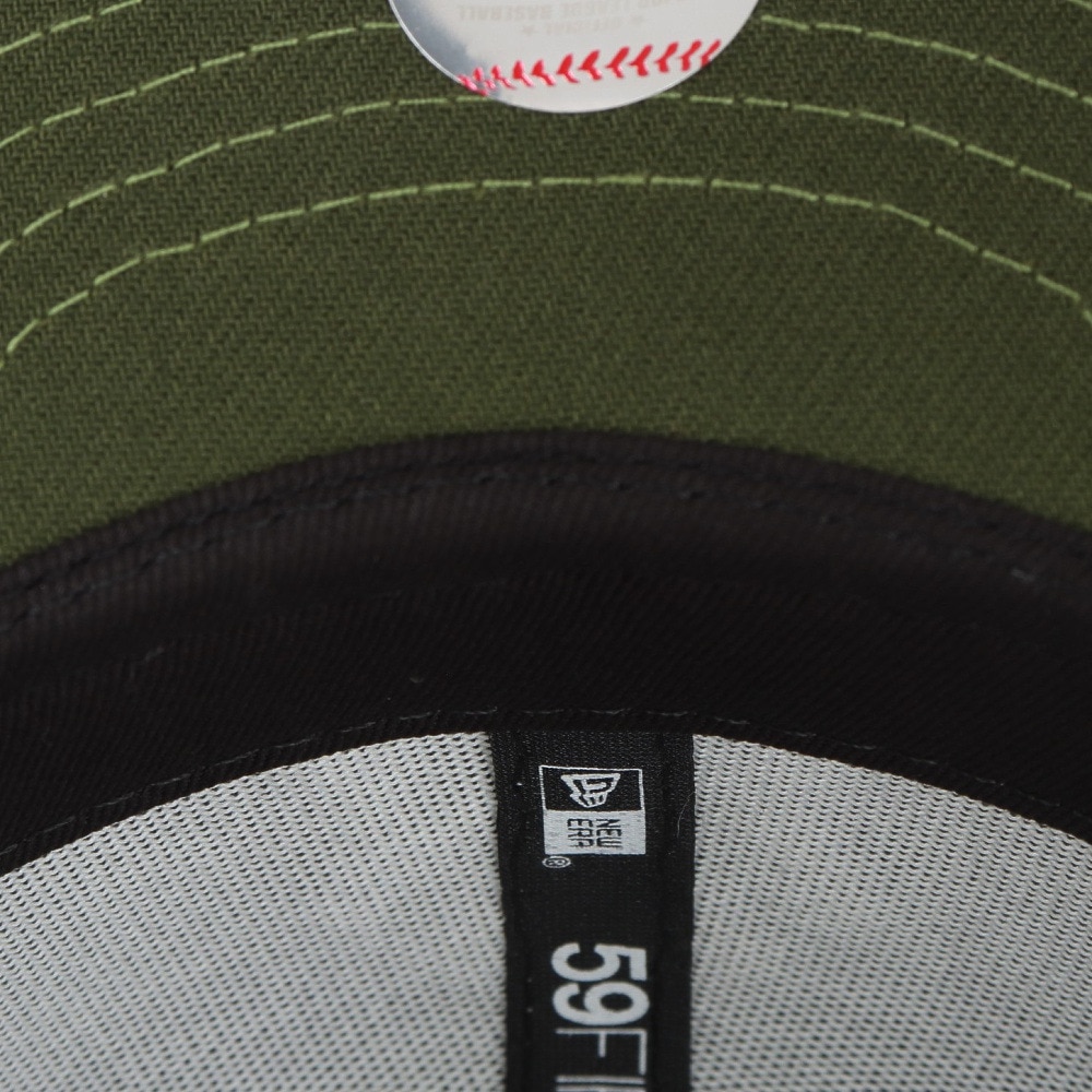 ニューエラ（NEW ERA）（メンズ、レディース）キャップ 59FIFTY ニューヨーク・ヤンキース ライフルグリーン×ホワイト 14525201 帽子 57.7cm-59.6cm